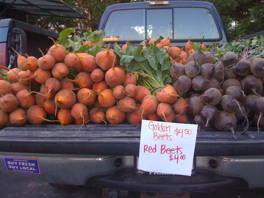 Truckload of beets at Old Beach Farmer's Market Virginia Beach Virginia