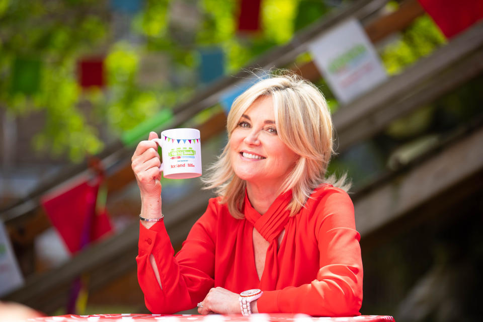 EDITORIAL USE ONLY Presenter, Anthea Turner attends The Big Lunch, hosted by Action for Children in partnership with Iceland and The Food Warehouse, as part of the #MonthOfCommunity campaign, which invites communities across the UK to hold socially-safe get-togethers throughout June, to raise money for good causes adversely affected by the Coronavirus pandemic. Issue date: Monday June 14, 2021.