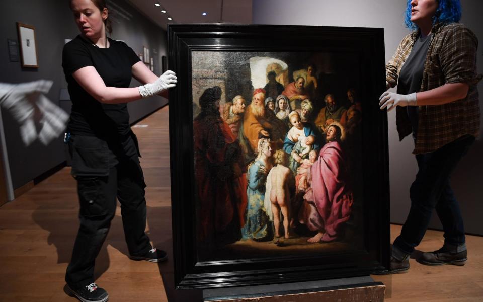 Rembrandt's Let the Little Children Come to Me will be on show again at the Ashmolean - REX/EPA