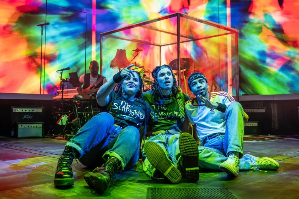 Renée Lamb, David Albury and Keenan Munn-Francis in Passing Strange at Young Vic (Marc Brenner)