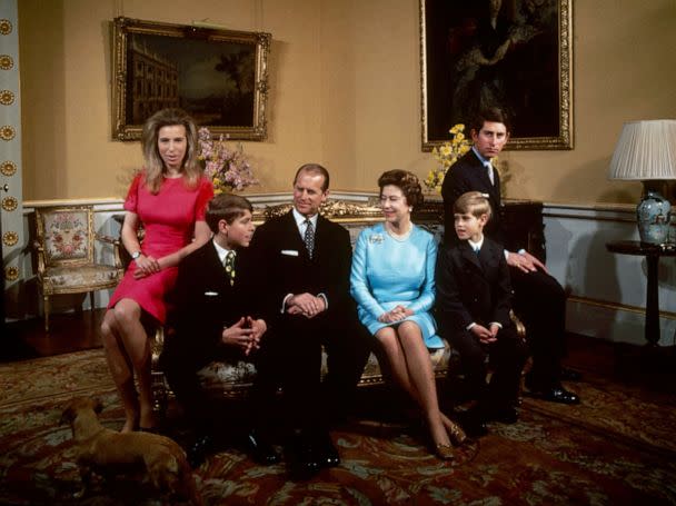 PHOTO: Princess Anne, Prince Andrew, Prince Philip, Queen Elizabeth, Prince Edward and Prince Charles pose for a family portrait at Buckingham Palace in London in 1972. (Getty Images)