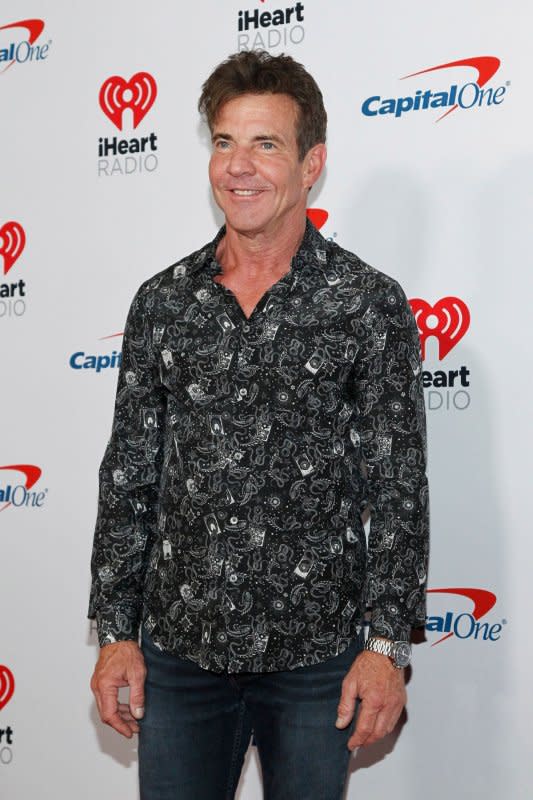 Dennis Quaid arrives for the iHeartRadio Music Festival at the T-Mobile Arena in Las Vegas on September 20, 2019. The actor turns 70 on April 9. File Photo by James Atoa/UPI