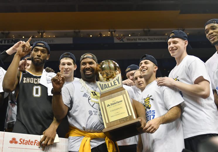 Wichita State locked of its NCAA tournament bid on Sunday, but 28 conference titles are yet to be decided heading into Championship Week. (Getty)
