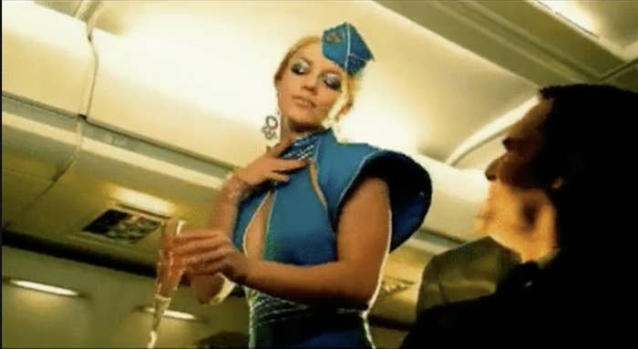 Britney Spears in the "Toxic" music video as a flight attendant