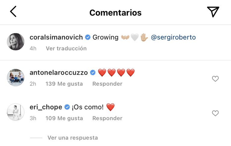 El comentario de Anto Roccuzzo y Erika Choperena en la foto de Coral y Sergi