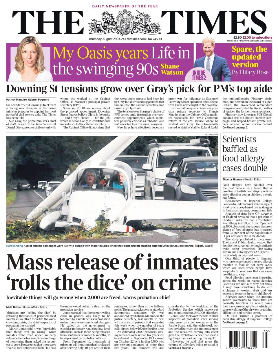 The Times: Mass release of inmates 'rolls the dice' on crime