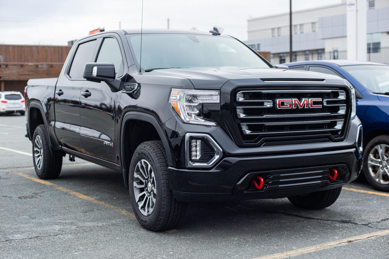 Dartmouth, Canada - January 10, 2021 - A 2021 GMC Sierra 1500 Denali Pickup Truck at a dealership.