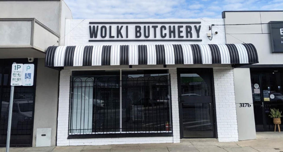 The butcher's storefront in Albury.