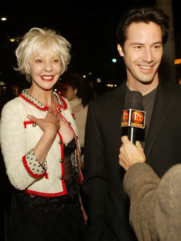 <p>Lee Celano/WireImage</p> Keanu Reeves and mother Patricia at the Mann Village Westwood.