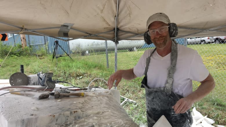 'Working like a caveman': Jim Boyd working on new sculpture for Hampton