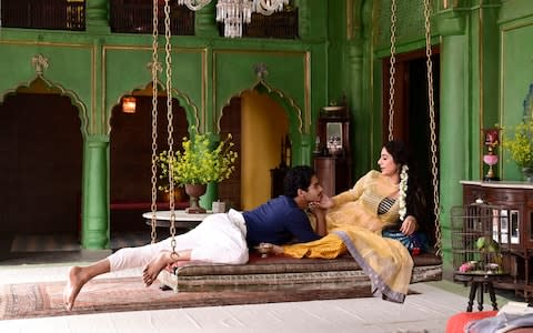 Suitably lavish: Maan (Ishaan Khatter) and Tabu (Saeeda Bai) in BBC One’s A Suitable Boy, - Credit: BBC