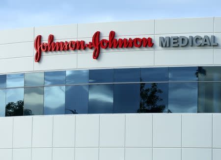 FILE PHOTO: A Johnson & Johnson building is shown in Irvine, California, U.S., January 24, 2017. REUTERS/Mike Blake/File Photo