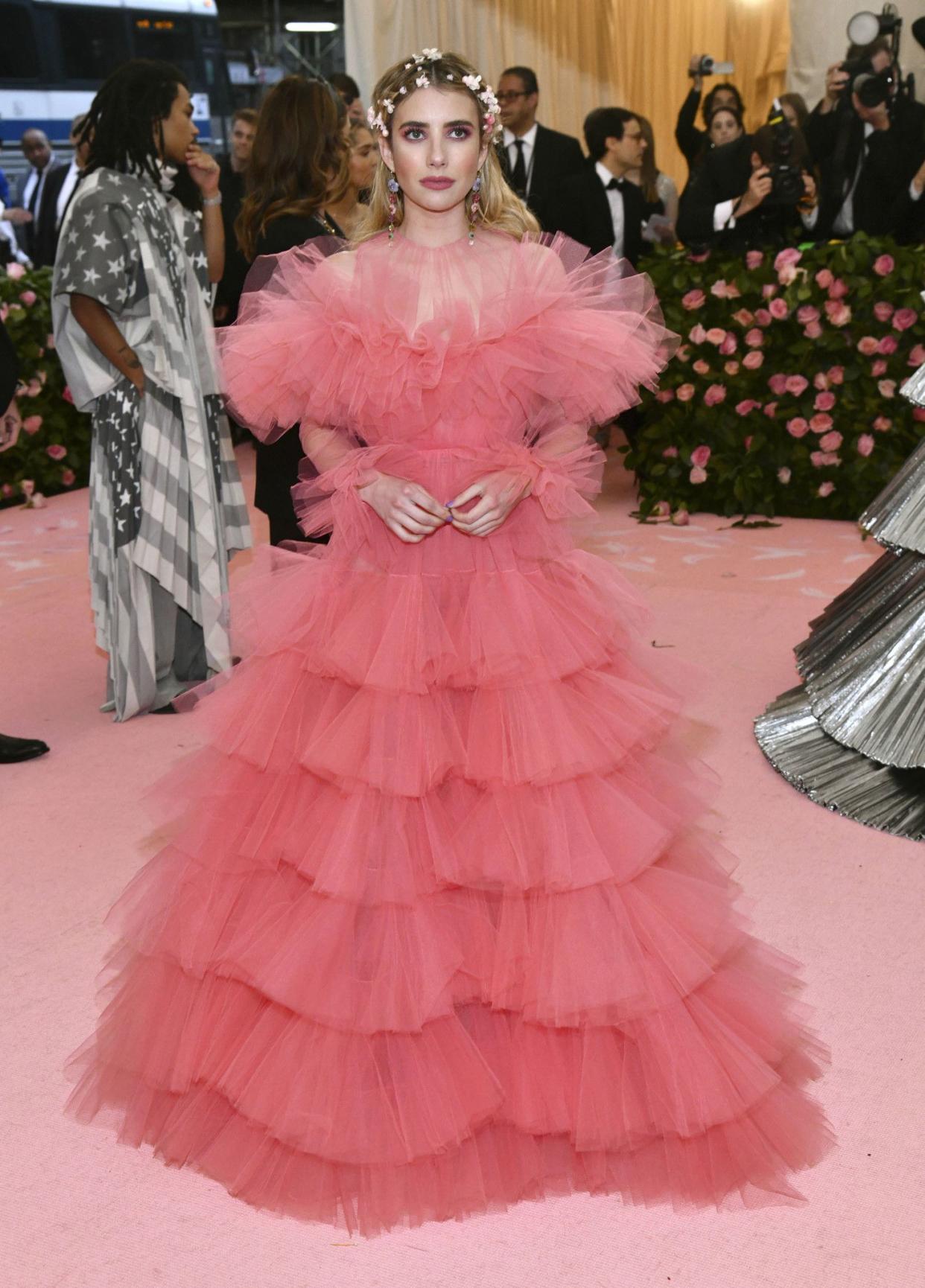 Emma Roberts attends The Metropolitan Museum of Art's Costume Institute benefit gala celebrating the opening of the "Camp: Notes on Fashion" exhibition on Monday, May 6, 2019, in New York.