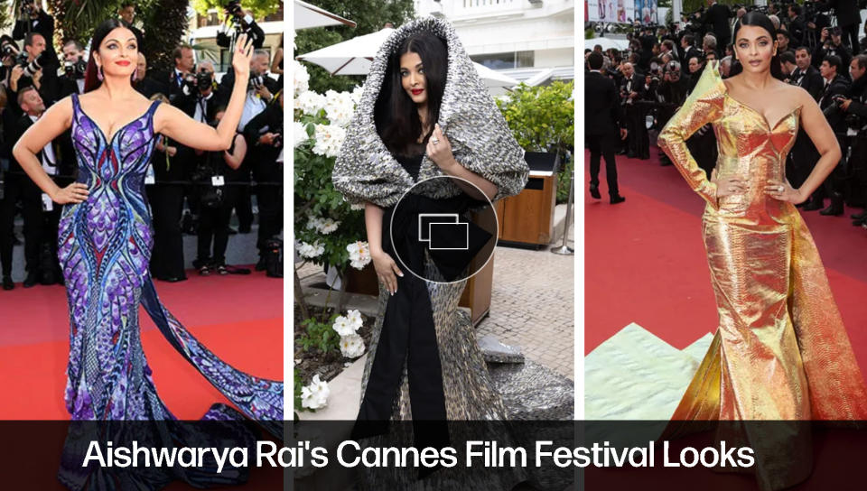aishwarya rai cannes film festival red carpet looks and fashion dresses and outfits