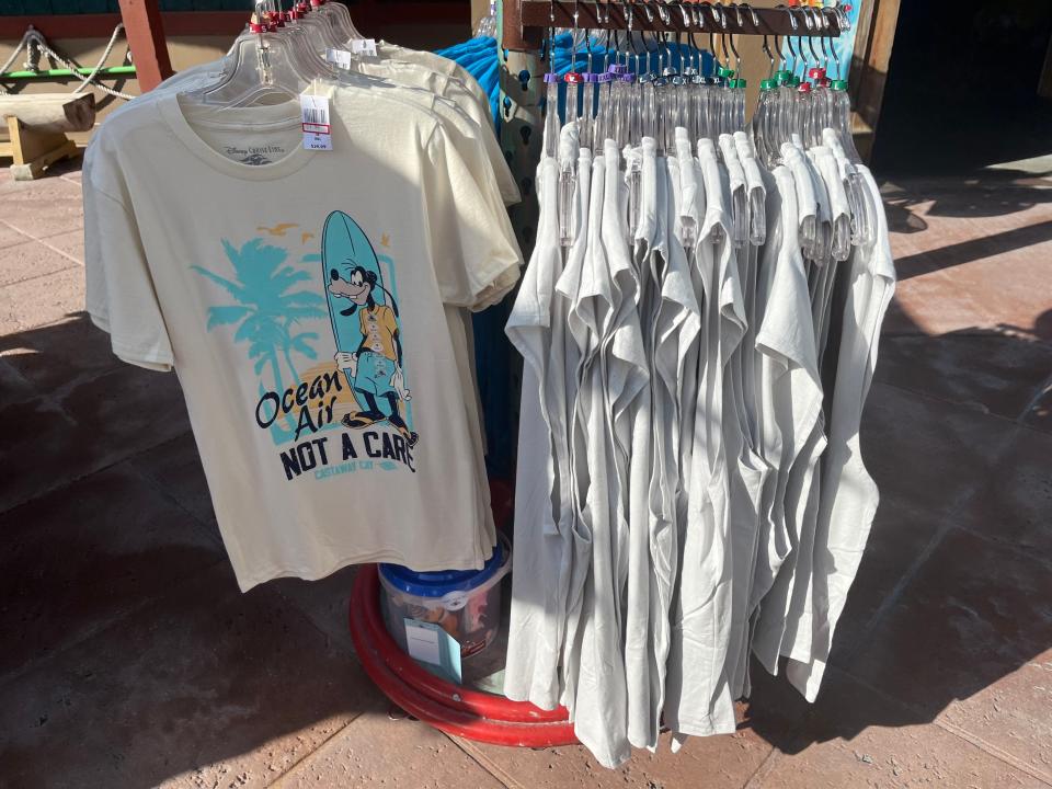 Castaway Cay T-shirts on rack