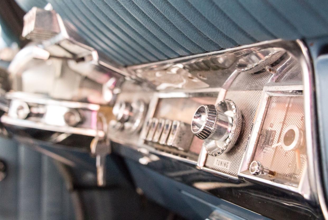 Close-Up Of vintage Car Radio