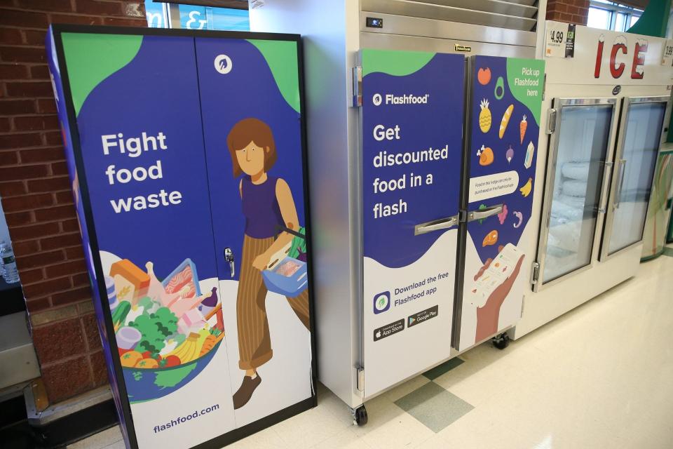 The Flashfood Zone where shoppers pick up their discounted groceries at a Stop & Shop store.