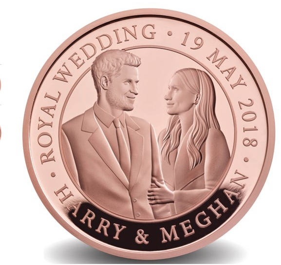 Britain’s Royal Mint has released an official, 22-karat gold royal wedding coin. (Photo: Courtesy the Royal Mint)