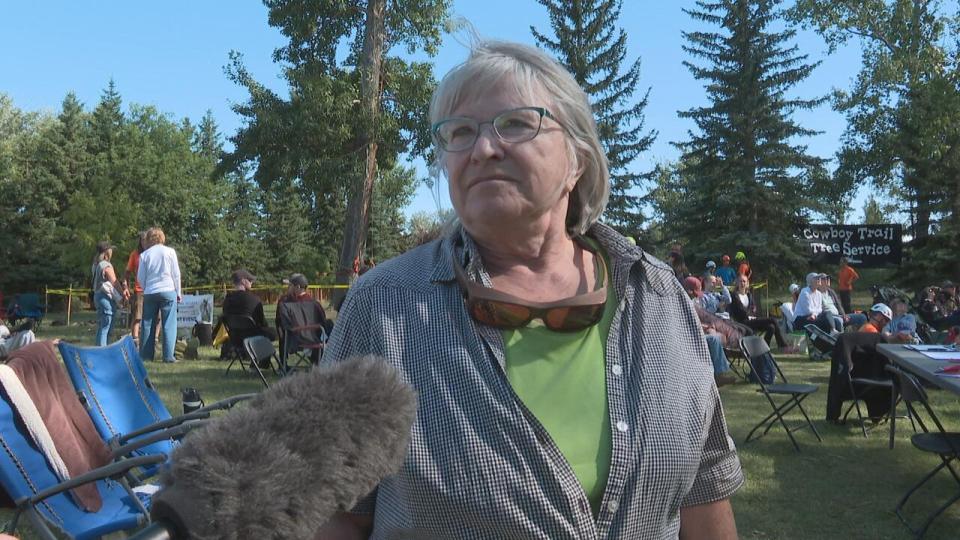 Bernadette O'Connor was at the Prairie Chapter Tree Climbing Championship in Calgary on Saturday to cheer on her son Adam.