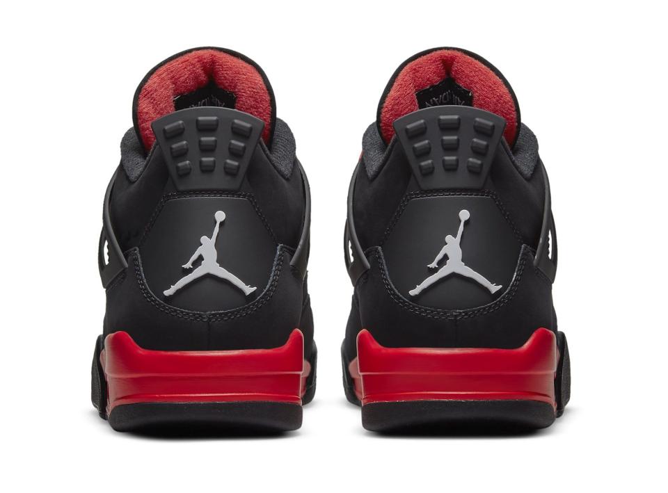 The heel’s view of the Air Jordan 4 “Crimson.” - Credit: Courtesy of Nike