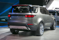 The 2015 Land Rover Discovery Vision Concept is introduced during the 2014 New York International Auto Show, at the Javits Convention Center, in New York, Wednesday, April 16, 2014. (AP Photo/Richard Drew)