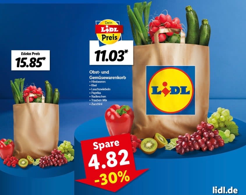 Preiskampf zwischen Supermarkt und Discounter – mit aggressiver Werbung. - Copyright: Lidl