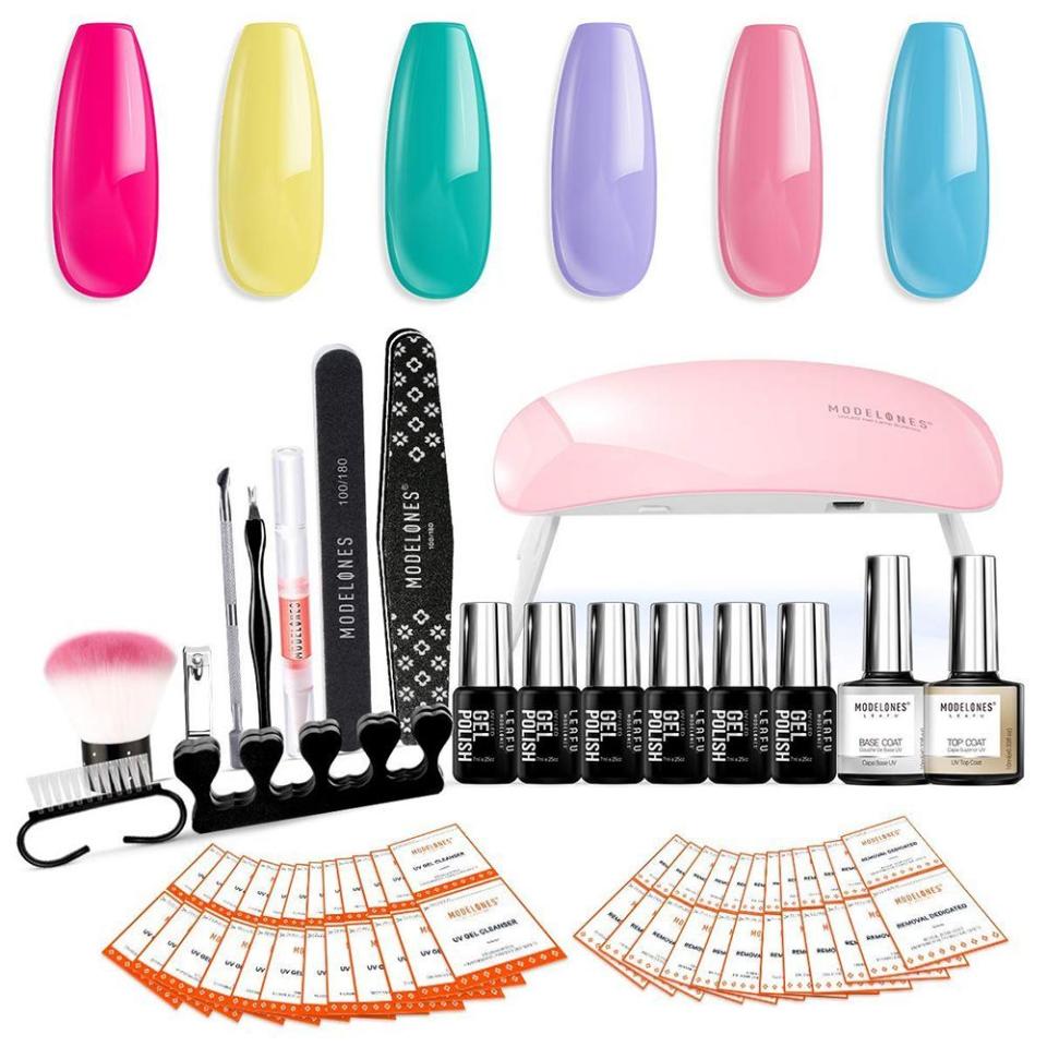 7) Modelones Gel Nail Polish Kit with UV Light