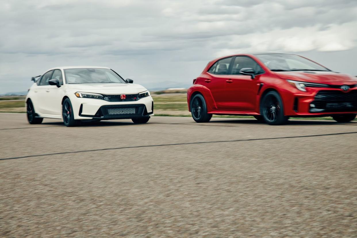 2023 honda civic type r and the toyota 2023 gr corolla