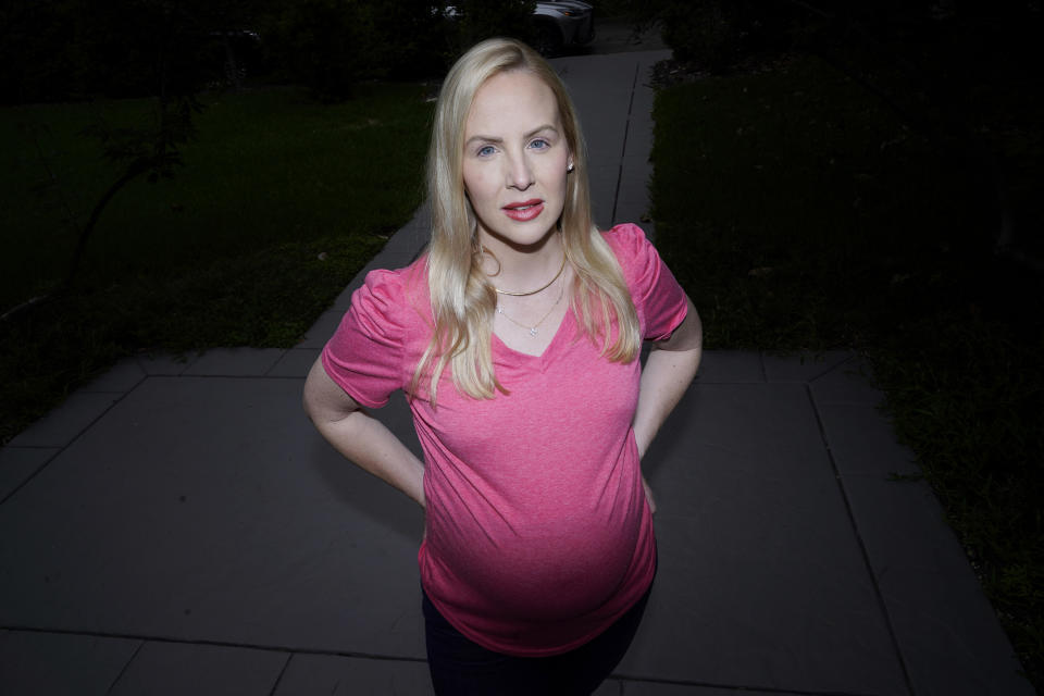 Dr. Austin Dennard poses for a photo at her home in Dallas, Thursday, May 18, 2023. (AP Photo/LM Otero)