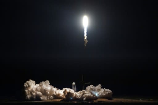 SpaceX's Dragon capsule docked on the International Space Station 27 hours after its launch from the Kennedy Space Center at Cape Canaveral in Florida