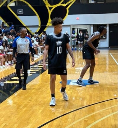 John "Juni" Mobley Jr., an Ohio State verbal commitment for the 2024 class, suited up in the Kingdom Summer League at Ohio Dominican on August 6, 2023.