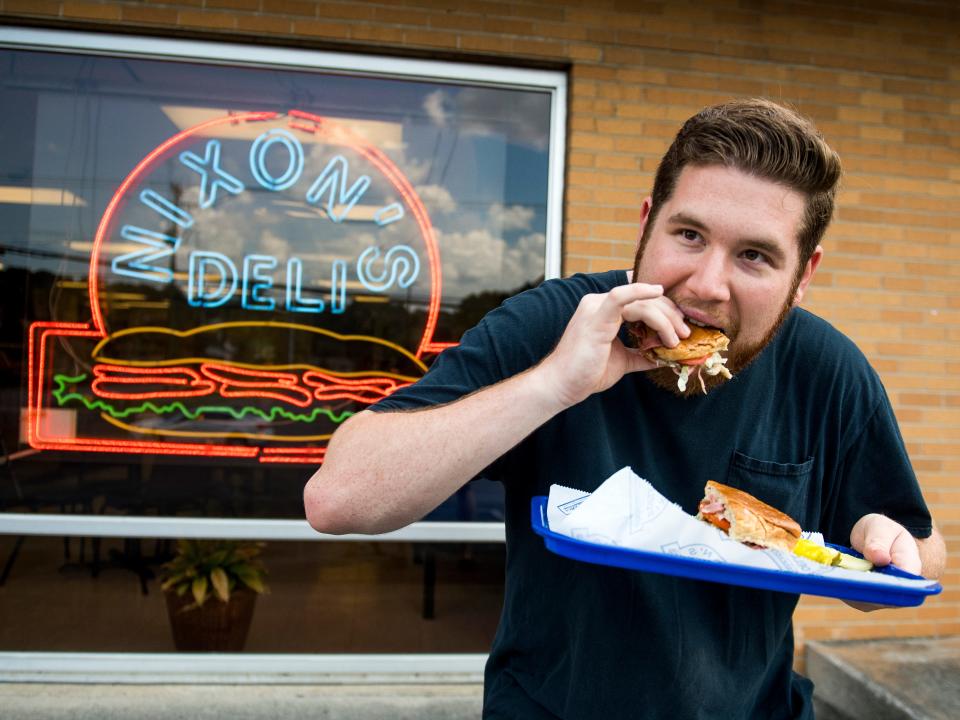 Here is reporter Ryan Wilusz eating again, this time enjoying a steamed sandwich from Nixon's Deli while trying to complete his Knoxville bucket list in one day.