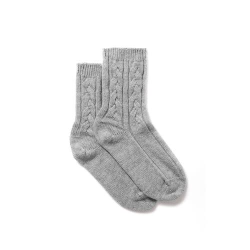 38) Marl Grey Cashmere Socks From Johnstons Of Elgin