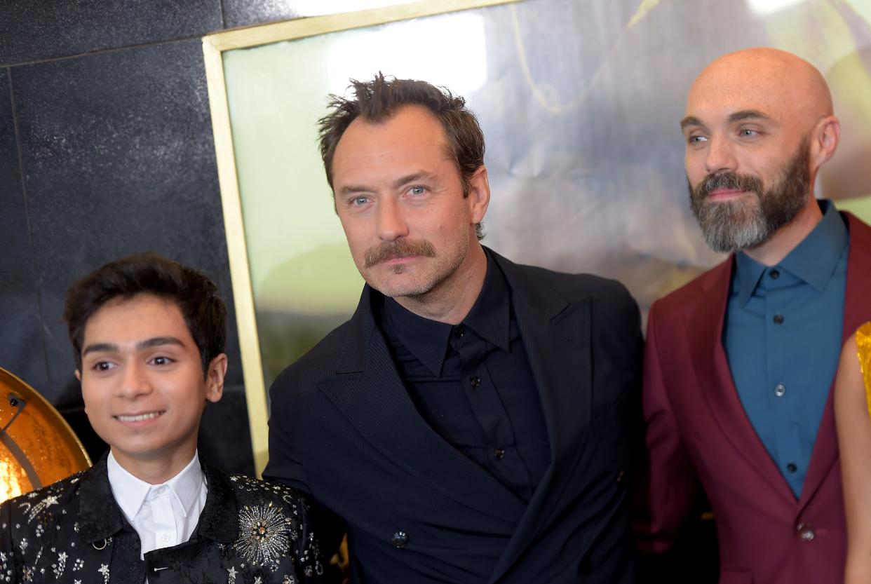 Alexander Molony (from left), Jude Law and director David Lowery attend the world premiere of Disney+'s "Peter Pan & Wendy" in London in April. Lowery is a Waukesha native.
