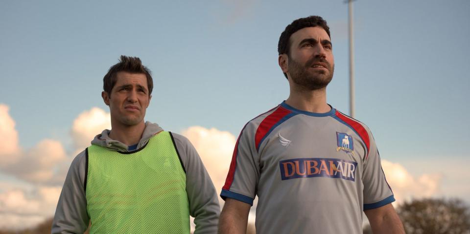 Phil Dunster and Brett Goldstein in “Ted Lasso,” now streaming on Apple TV+