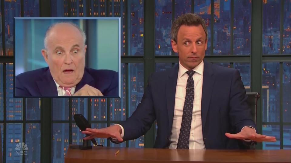 Seth Meyers does his best impression of Rudy Giuliani reading the Mueller report.