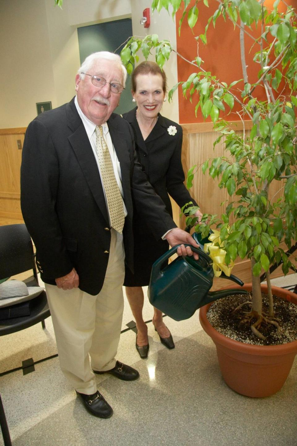 Wayland Cato Jr. and his wife Marion at a 2007 dedication ceremony for the 49,000- square-foot addition at the Cato Campus of CPCC.