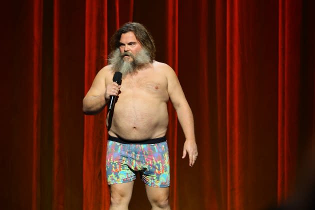 Jack Black covers Taylor Swift in boxer shorts