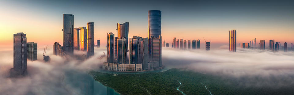 <p>Abu Dhabi skyline. (Photograph by Khalid Alhammadi/Caters News) </p>