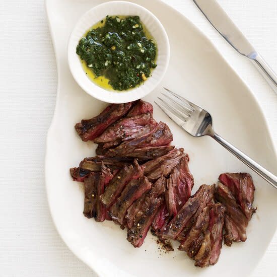 Mark Bittman's Grilled Skirt Steak with Chimichurri Sauce