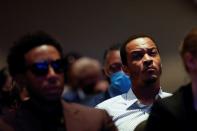 Hip-hop artist T.I. attends a memorial service for George Floyd following his death in Minneapolis police custody, in Minneapolis