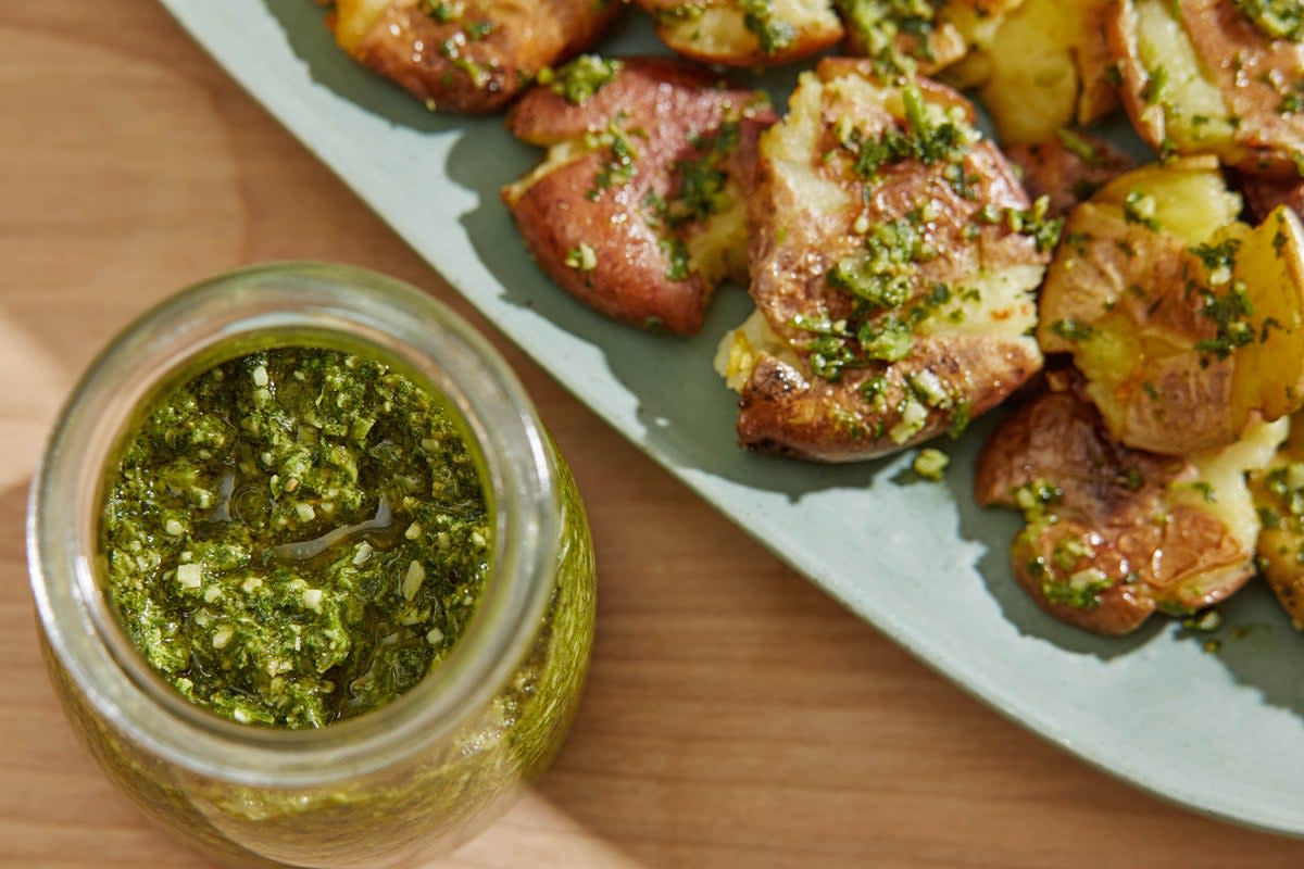 This fun twist on pesto is not only delicious, it’s healthy and also cuts down on kitchen waste (Tom McCorkle/The Washington Post)