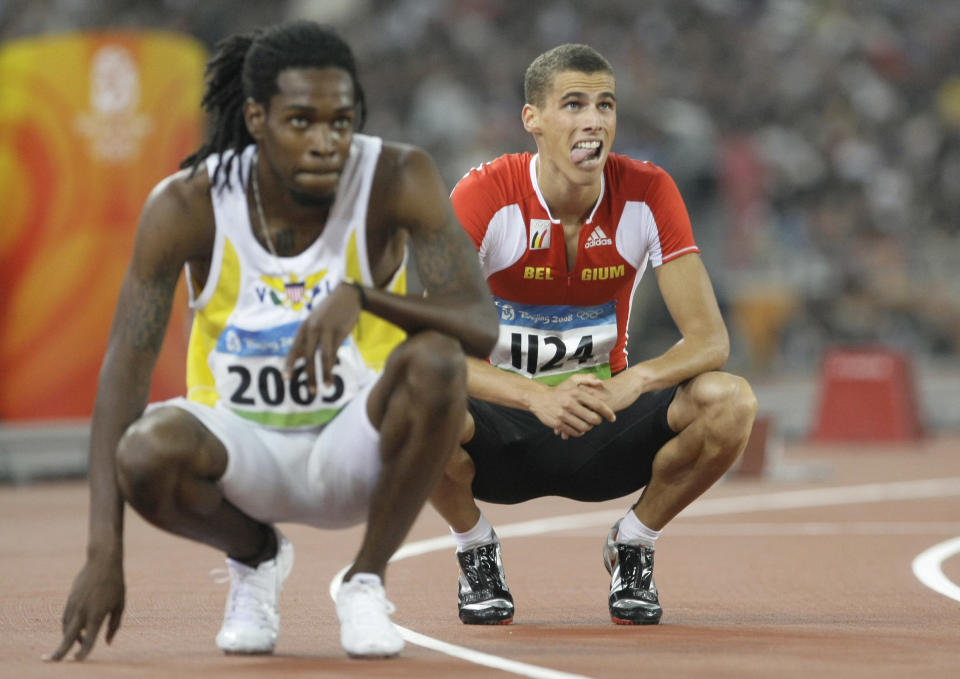 After being placed 17th in the men’s 400-meter in Beijing 2008, Tabarie Henry (left) will return to the 2012 Olympics in London hoping to win the first gold medal for the U.S. Virgin Islands. (AP Photo/Anja Niedringhaus)