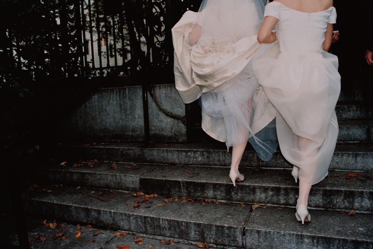 A woman went viral for wearing a wedding dress to her daughter-in-law's wedding and the real bride is explaining why. (Photo: Getty Images)