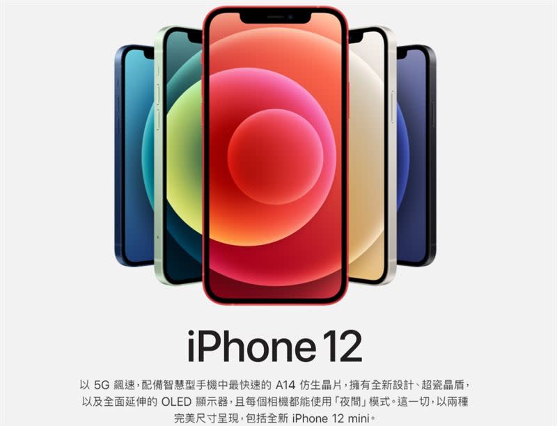 iPhone 12正式亮相，各國紛紛公開售價。（圖／翻攝自台灣蘋果官網）