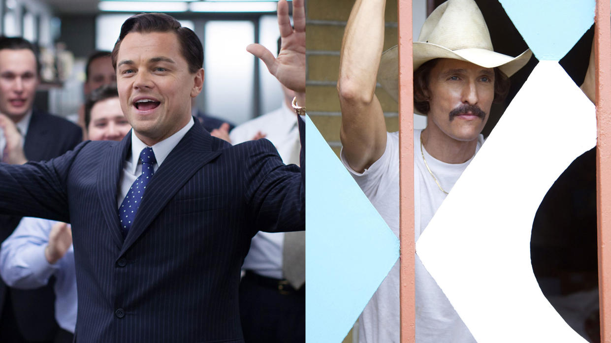 Best Picture nominees 'Wolf of Wall Street' and 'Dallas Buyers Club' (Photo: Paramount / Focus)
