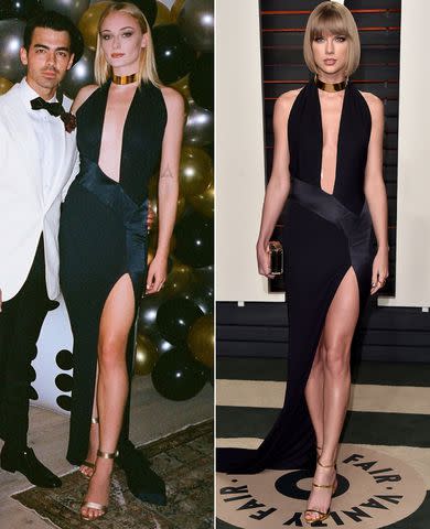 Mike Deleasa/Instagram; Alberto E. Rodriguez/WireImage Sophie Turner and Taylor Swift wearing a Alexandre Vauthier gown