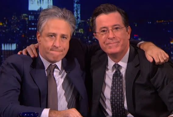 Jon Stewart and Stephen Colbert (Photo: CBS)