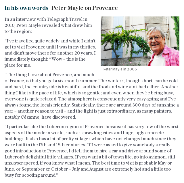 In his own words | Peter Mayle on Provence