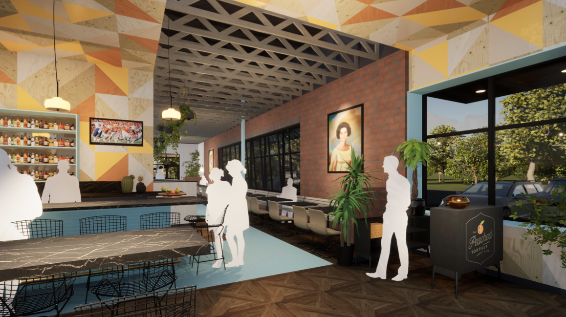 A concept rendering of The Peached Tortilla's Cedar Park location.